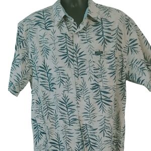 Ralph Lauren Chaps Blue Leaf Print Shirt